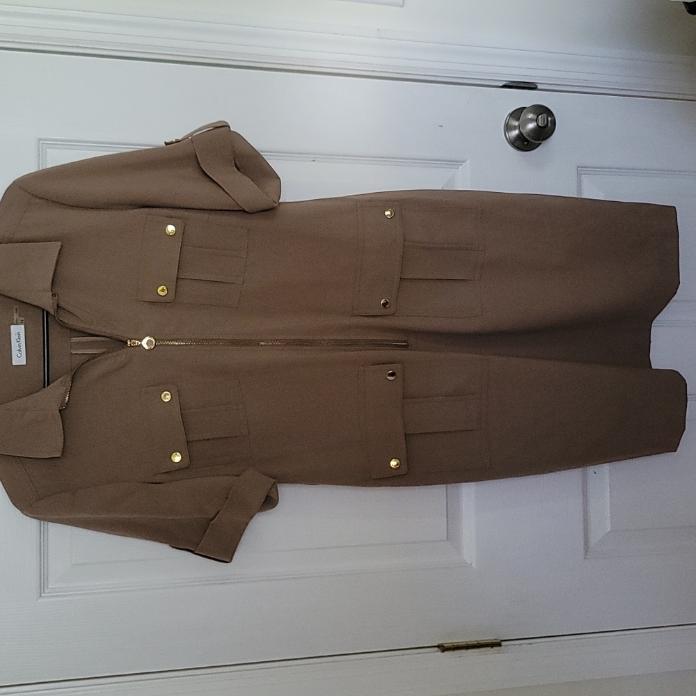 Taupe Calvin Klein Shift Dress Size 12